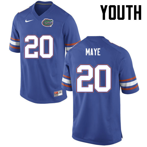 Youth Florida Gators #20 Marcus Maye College Football Jerseys-Blue